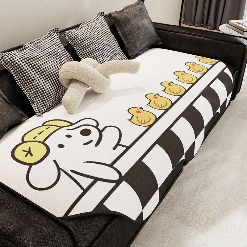 

Irregular Irregular Sofa Cushion Summer Cool Feeling Ice Silk Breathable Non-Slip Mat Seat Cushion Living Room Straight Row Sofa Cover Cloth 90*90cm