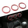 3X Red Air Conditioner Switch Knob Cover Trim Ring for 2015-2017 Jeep Renegade