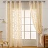 Elegant French White Lace Sheer Curtain with Floral Design - Semi-Transparent, Grommet Top for Easy Hanging - Perfect for Living Room Kitchen Privacy