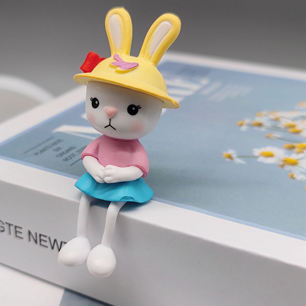 4PCs Cake Cute Desktop Garden Ornament Long Legged Bunny Micro Landscaping Miniature Rabbit Figurine