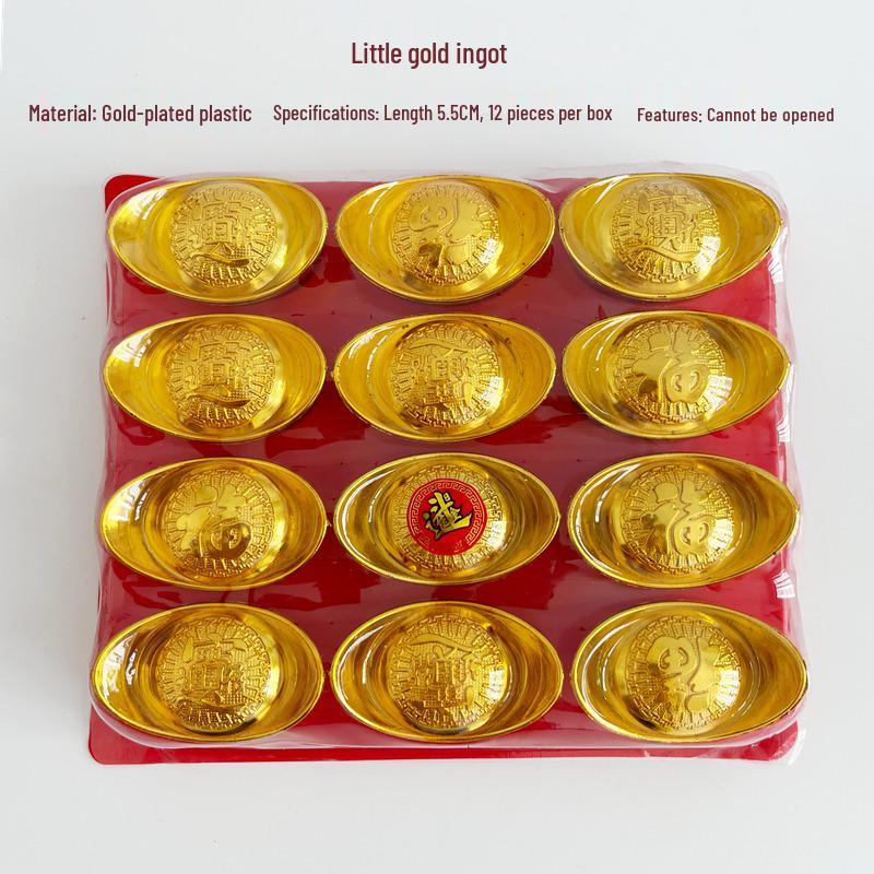 Lingots Dorés Décorations Festives - Ornements Trésors du Festival du Printemps