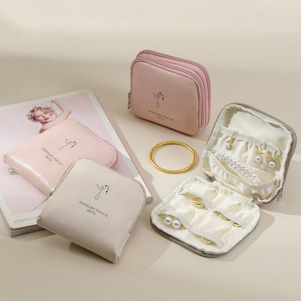 Single/Double Layers Jewelry Storage Bag Multiple Sections Jewelry Case for Earrings Bracelets