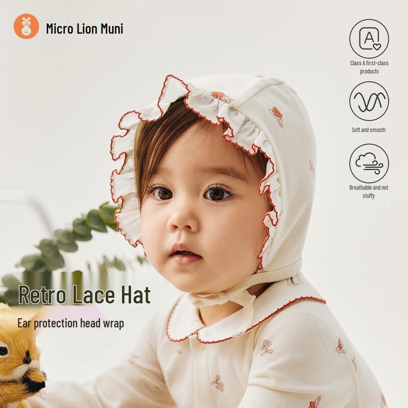 WeeLion Muni Baby Lace-Trim Ear Protection Hat 40