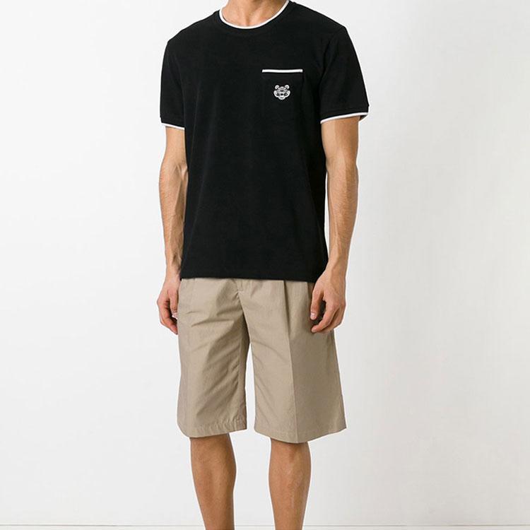 KENZO T-Shirts Men's Black Crew Neck Moderate Straight Fit F755TS0014BA-99