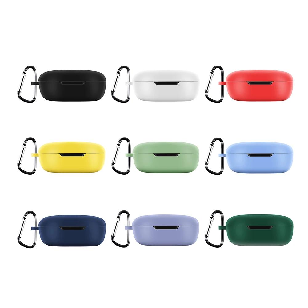 Portable Silicone Earphone Case with Carabiner Accessories for Redmi Buds 4 Lite Dustproof Protection Sleeve