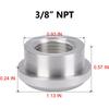 3/8 NPT Female Aluminum Weld On Bung Fitting 2PCS