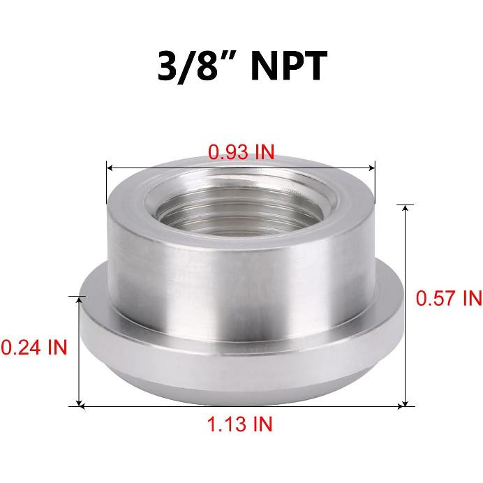 3/8 NPT Female Aluminum Weld On Bung Fitting 2PCS