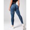 Fitness-Leggings High Waist Yoga-Leggings für Damen Push-Up Formgebend Elastische Sport-Tights S Blau