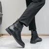 Fashion High Top Men's Leather Shoes Fashionable British Gentleman Style Outdoor Leisure Business Party DRESS Office Adult Shoes 38-46