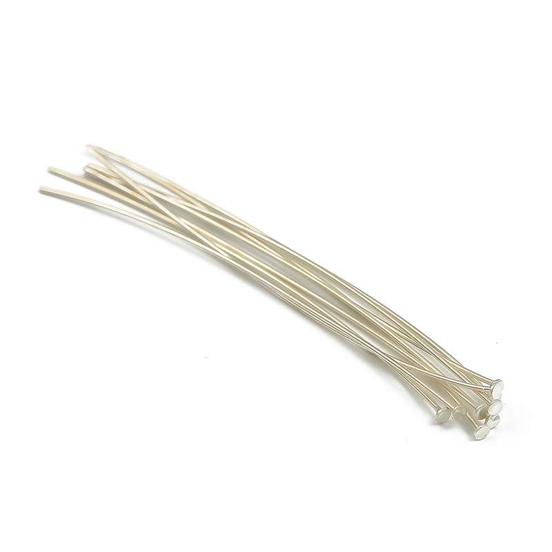 [15-50mm] 925 Sterling Silver Eye Head Pins Flat Head Pins T Shape Needles Ball Head Pins for Jewelry Making DIY 2pcs