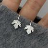 PONYKISS Sterling Silver Mini Maple Leaves Stud Earrings for Women Minimalist Trendy Fine Plant Accessories