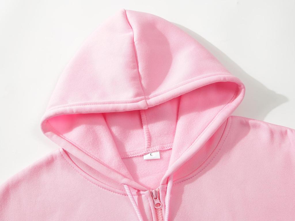 Unisex Kapuzen-Cardigan-Sweatshirt mit Reißverschluss - Sportbekleidung in Unifarbe für Herbst/Winter