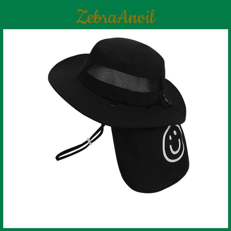Childrens Summer Sun Hat With Large Brim And Neck Flap For Outdoor Play