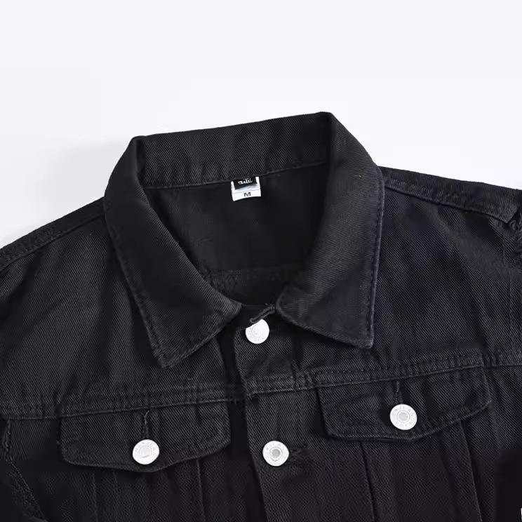 Stylish Men's Black Denim Vest: Spring-Summer-Autumn Sleeveless Casual Waistcoat