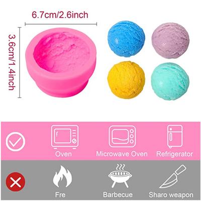 DIY Simulation Ice Cream Ball Candle Silicone Mold Fondant Mousse Cake Decorating Tool Plaster Aromatherapy Soap Chocolate Molds