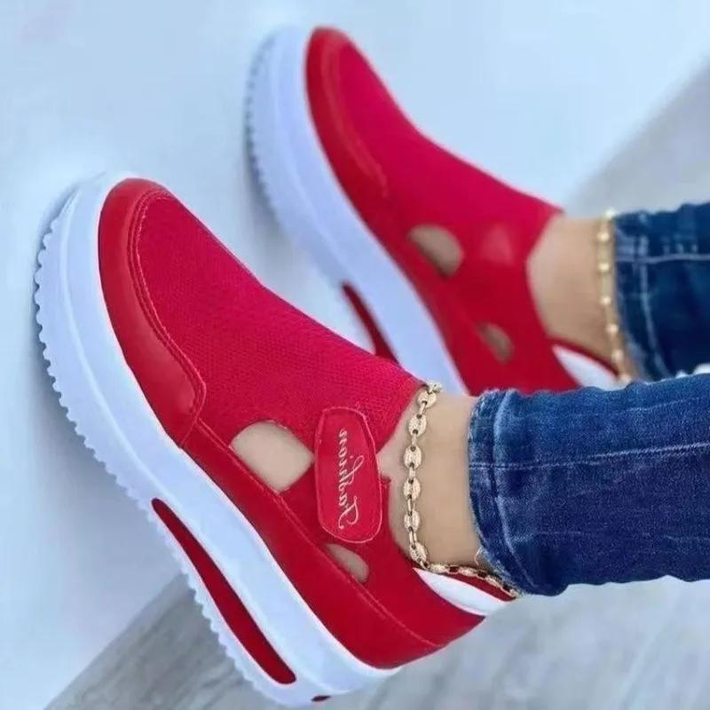Rote Turnschuhe Frauen Schuhe Frau Tennis Schuhe Leinwand Schuh Weibliche Casual Schuhe Damen Sport Schuhe Plattform Sneaker Aushöhlen Schuhe