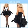 Elegant Backless Women's Bunny Rabbit Cosplay Tuxedo Halloween Outfit Fancy Dress