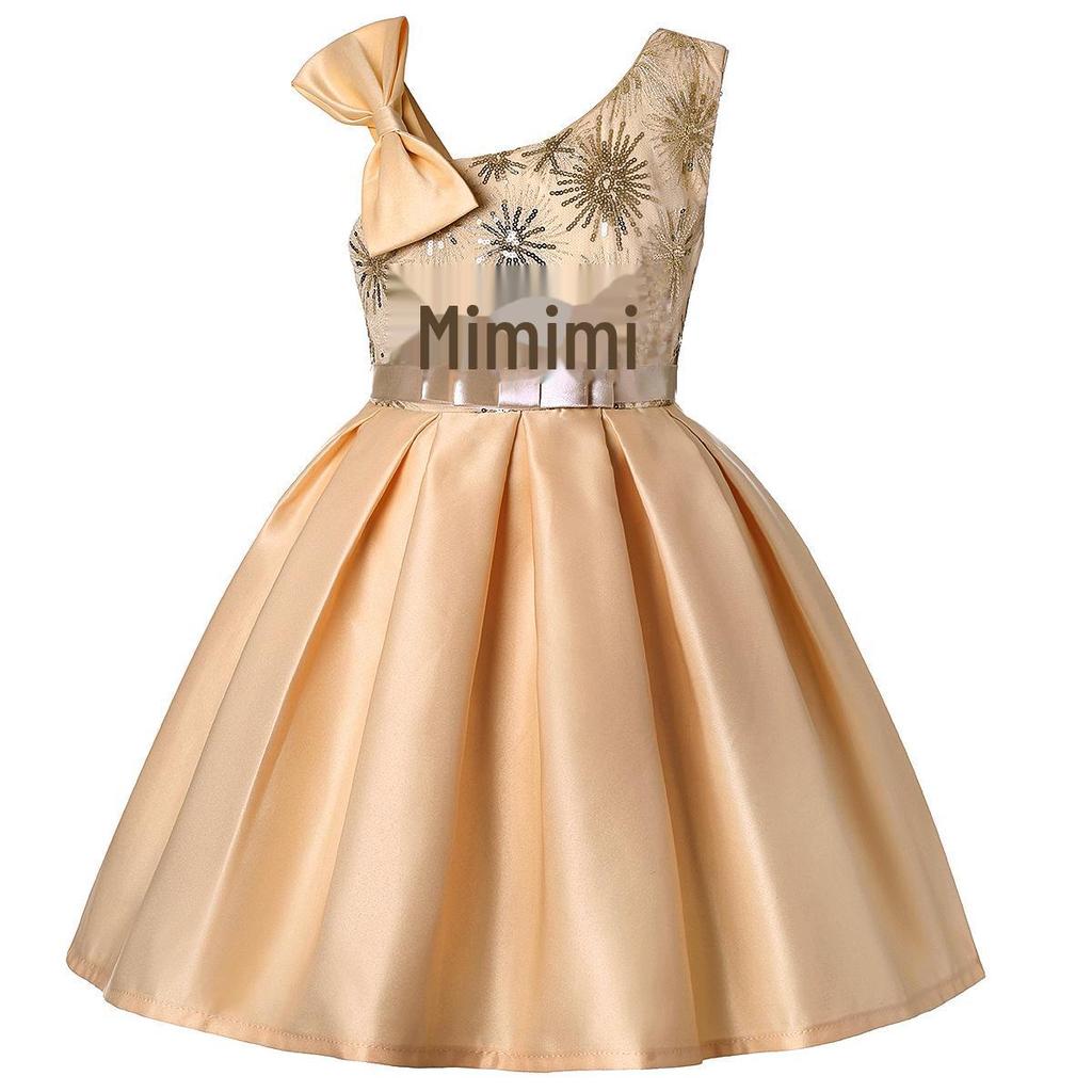 2024 European & American High-End Sequined Evening Dresses for Girls