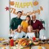 Happy Thanksgiving Banner - Happy Fall Thanksgiving Mantle Fireplace Decorations, Autumn Harvest Holiday Outdoor Home Office Classroom Hanging Decor