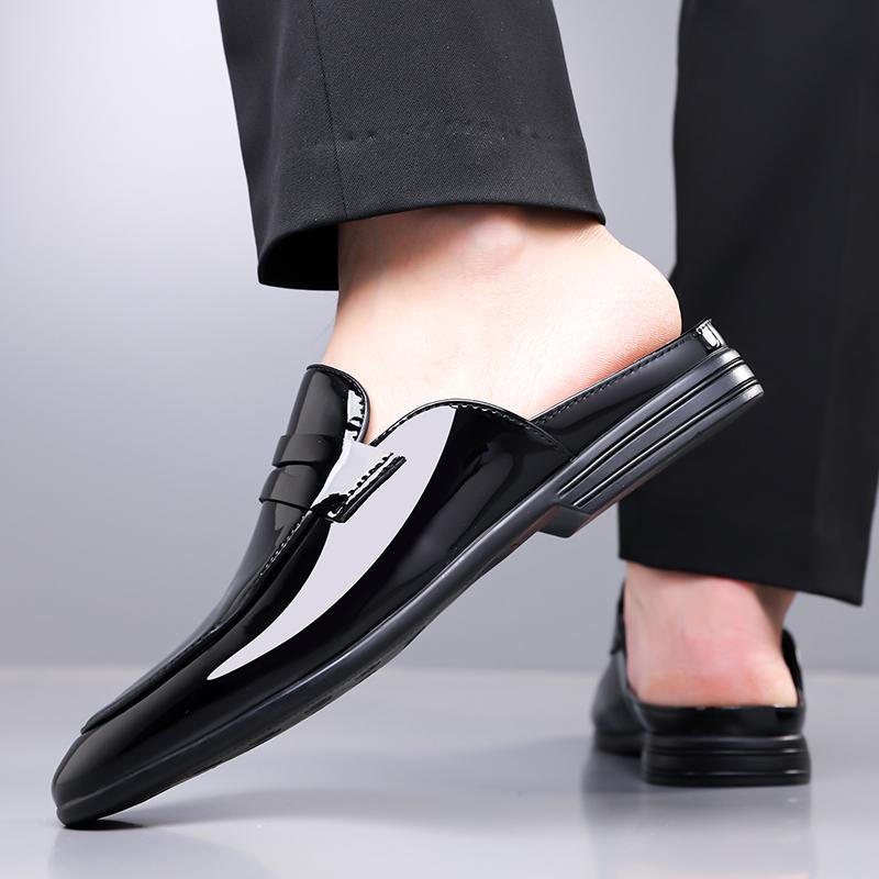 Large Size 47 48 Mules for Men Dress Half Shoes Leather Slip On Sneakers Open Back Casual Shoes Loafers Slippers Slides Sandals