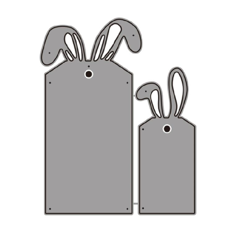 Easters Rabbits Label Cutting Dies for Scrapbooking Card Making Decorations Carbon Steel Die Cuts Embossing Stencils