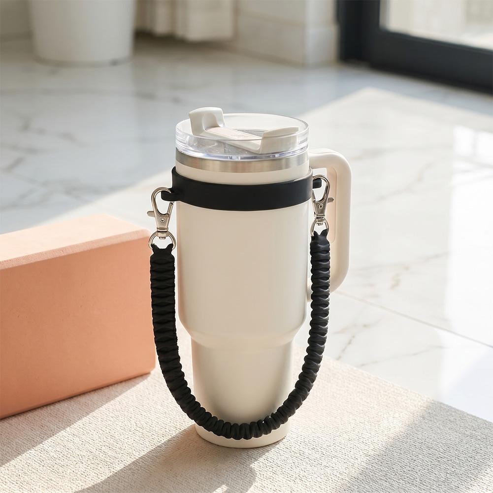 Universal Silicone Water Bottle Handle Strap for Stanley 40oz 30oz Portable Bottle Sling Carrier Holder Durable Cup Accessories