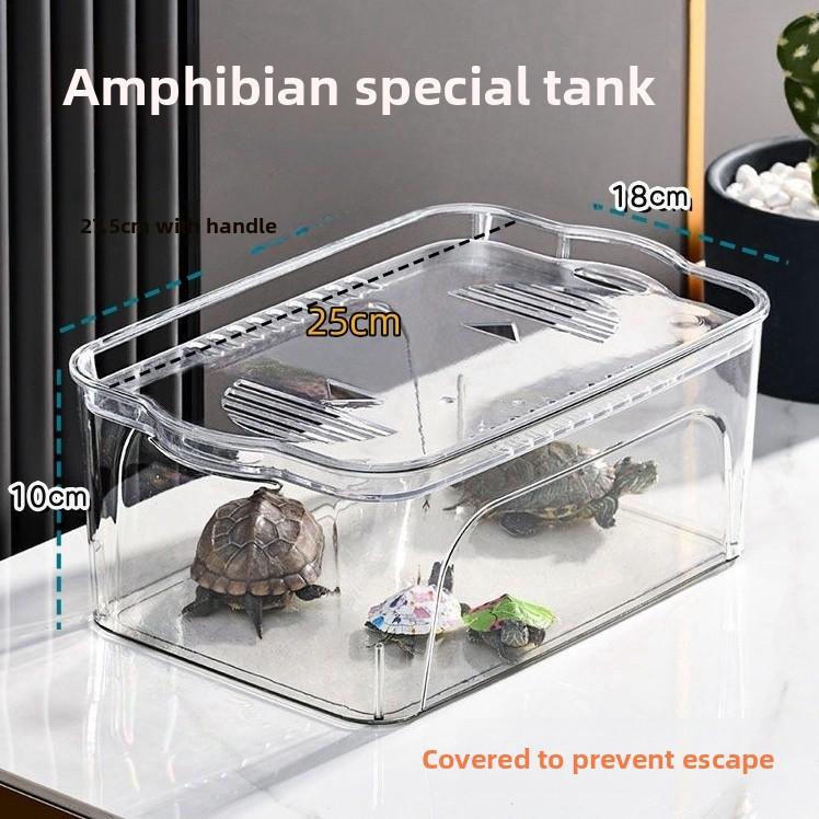 Heimgebrauch Kleiner Fischtank Verdickt Hochtransparent PC Ökologischer Fischtank Goldfischtank Sauerstoffzufuhr Explosionsgeschützt Aquarium
