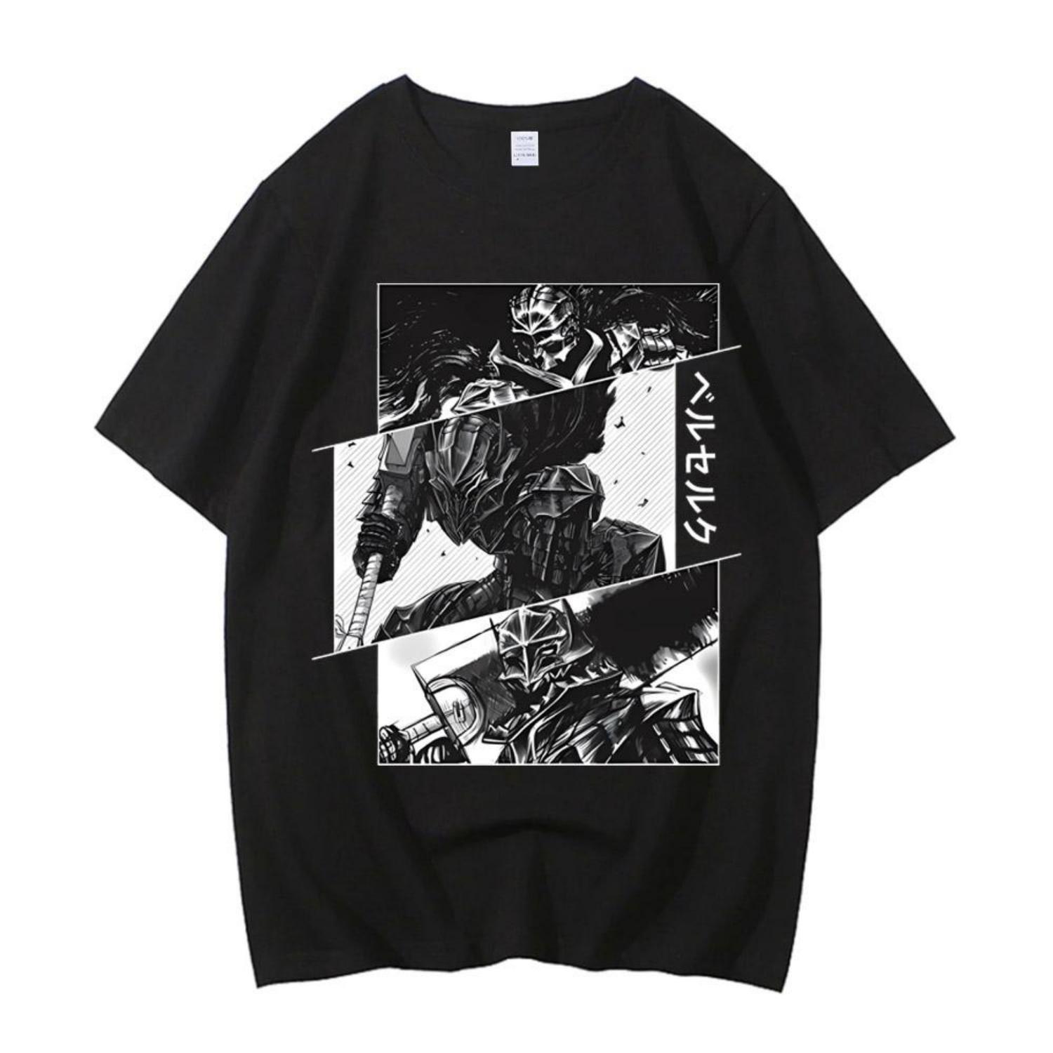 

Anime Berserk Tshirt Summer Men Women High Quality Cotton Short Sleeve T Shirt Print T-shirt Tops 2025 Tee Trend Fans Clothes XXXXXL чорний