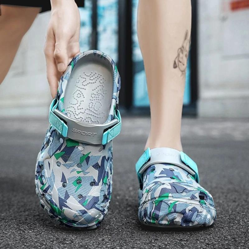 Fashion Male Slipper Beach Men's Shoe Hole Slides Platform Casual Clappers 2025 Fashion Cheap Shoes Liquidation Adult Designer Luxury
