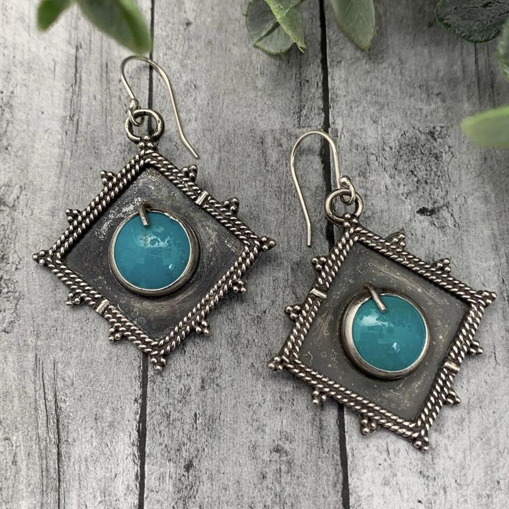 Trendy Turquoise Bohemian Women's Dangle Earrings - European & American Style