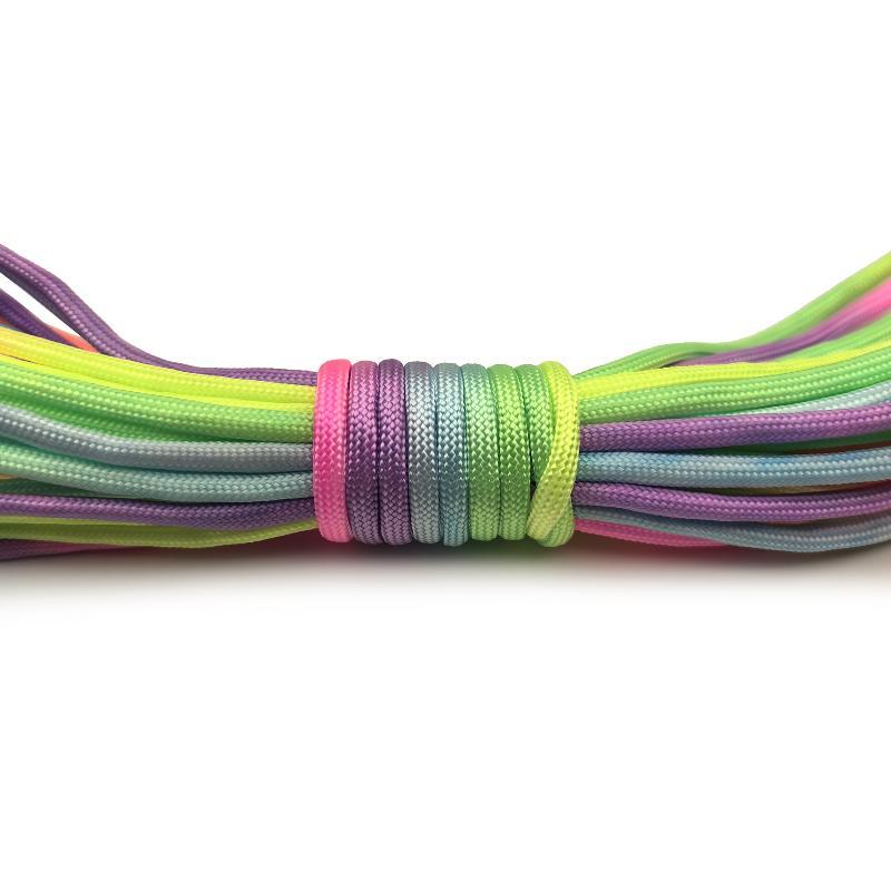 7 Strands Rainbow Paracord 2/3/4mm Parachute Rope Perfect for DIY Bracelet Making Backpacking Outdoor Survival Activities