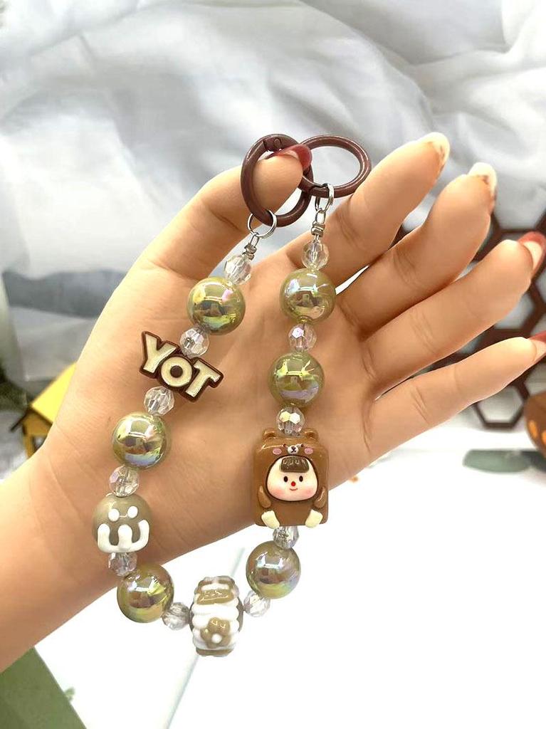 Handy-Anhänger & Schlüsselband mit Perlen: Trendiger Taschenanhänger Zubehör