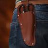 Étui en Cuir Véritable pour Sécateur Holster de Ciseaux de Jardinage Pochette à Outils pour Ceinture avec Rivet pour Sécateurs Ébrancheurs de Jardin