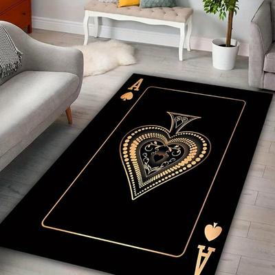 Ace of Hearts Poker Card Pattern Carpet for Living Room Non-Slip Bedroom Bedside Sofa Area Rug Soft Indoor Floor Mat Home Decor