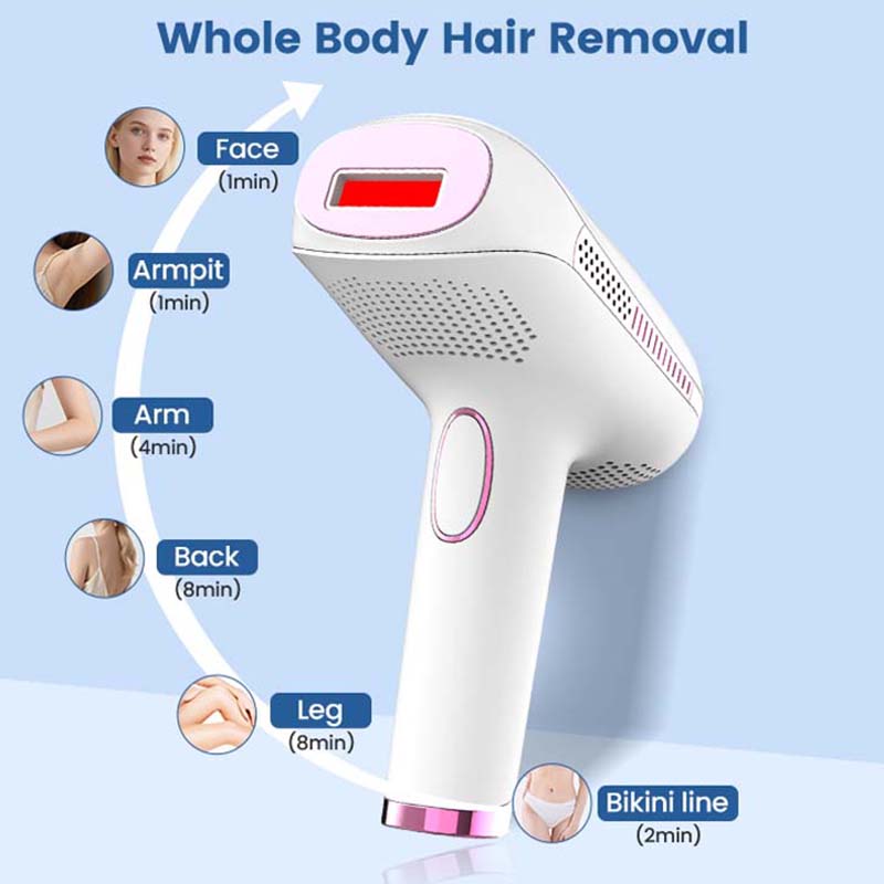 IPL Hair Removal Device for Home Use with Ice Cool Function Quartz Lamp and Custom Energy Level Control