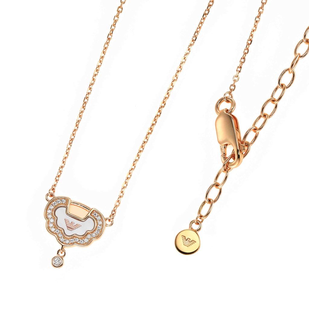 Emporio Armani Rose Gold Tone Sterling Silver Pendant EG3553221 Women's Necklace,