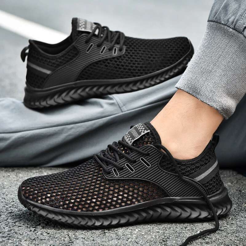 New 2025 White Men's Sneakers High Quality Shoes For Men Mesh Breathable Summer Casual Walking Sneaker Tenis Zapatillas Hombre