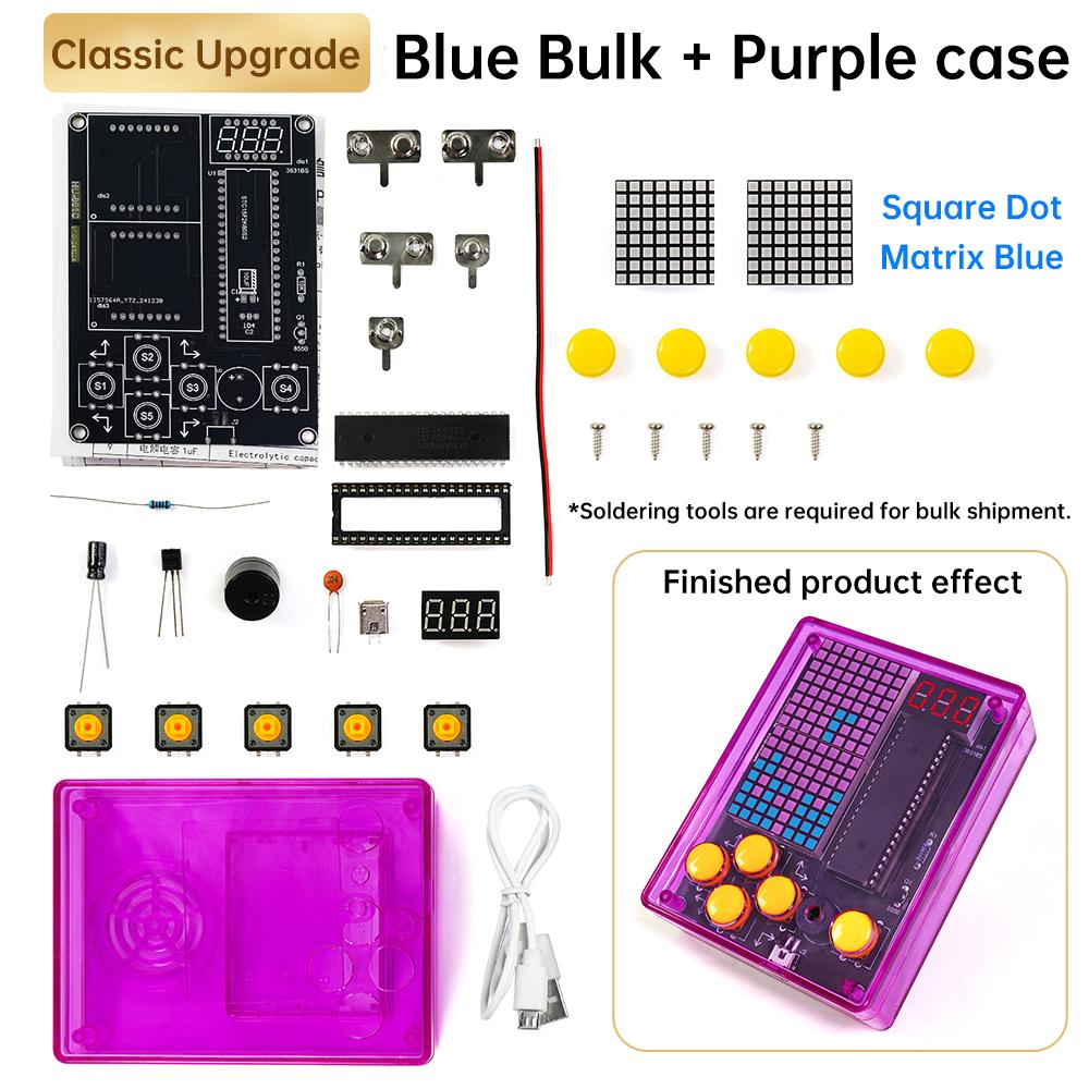 

Upgraded Pixel Game Console Electronic DIY Kit 51 Single Chip Computer Puzzle Game Electronic DIY Welding Exercises