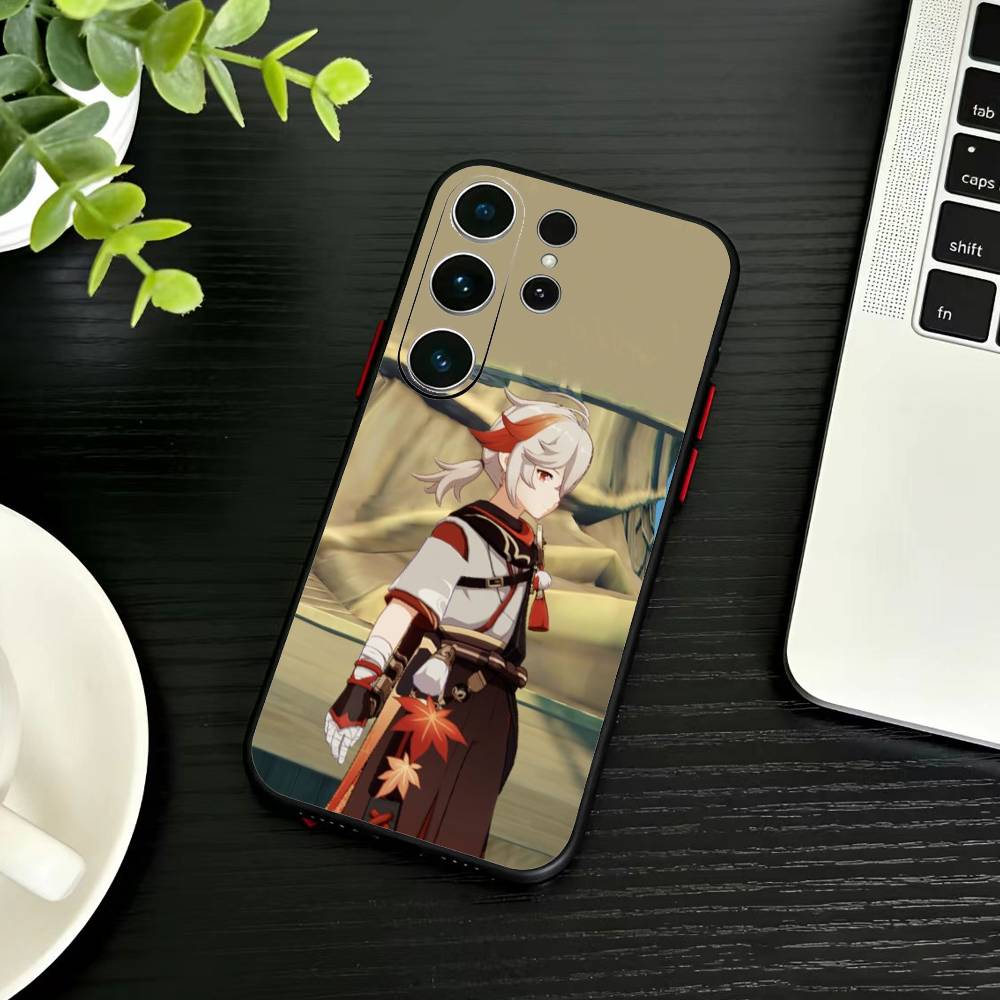 U-Genshin A-Kaedehara Kazuha Phone Case For Samsung S26,S25,S24,S23,S22,S21,S20,Ultra,Plus,FE Black Soft Cover