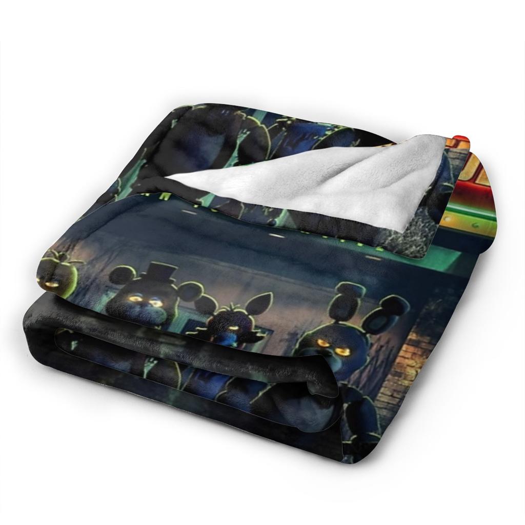 Super Soft FNAF At Freddys Throw Blanket Premium Flannel Fleece Lightweight Fnaf Game Bed Blanket Cozy Warm Blankets All Season