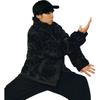 Li Ning X Jackie Chan Kolaboracja Seria Kung Fu Nadruk na całej powierzchni Luźny krój Stójka Zapinana na zamek dzianinowa bawełniana kurtka męska kurtki Czarny AFMU027-2