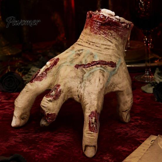 Walking Zombie Decorations Halloween Crawling Hand Prop, Sound Activated Moving for Haunted House, Spooky Party Decor, Interactive Prank Gift
