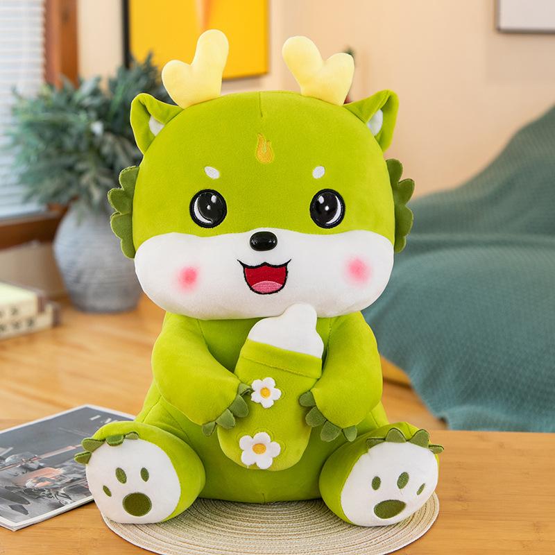 

Guochao Лялька Зодіаку Рік Дракона Талісман Лялька Плюшева Іграшка Молочний Дракон Малюк Новий Рік Весняний Фестиваль Подарунки для Заходу 30cm зелений