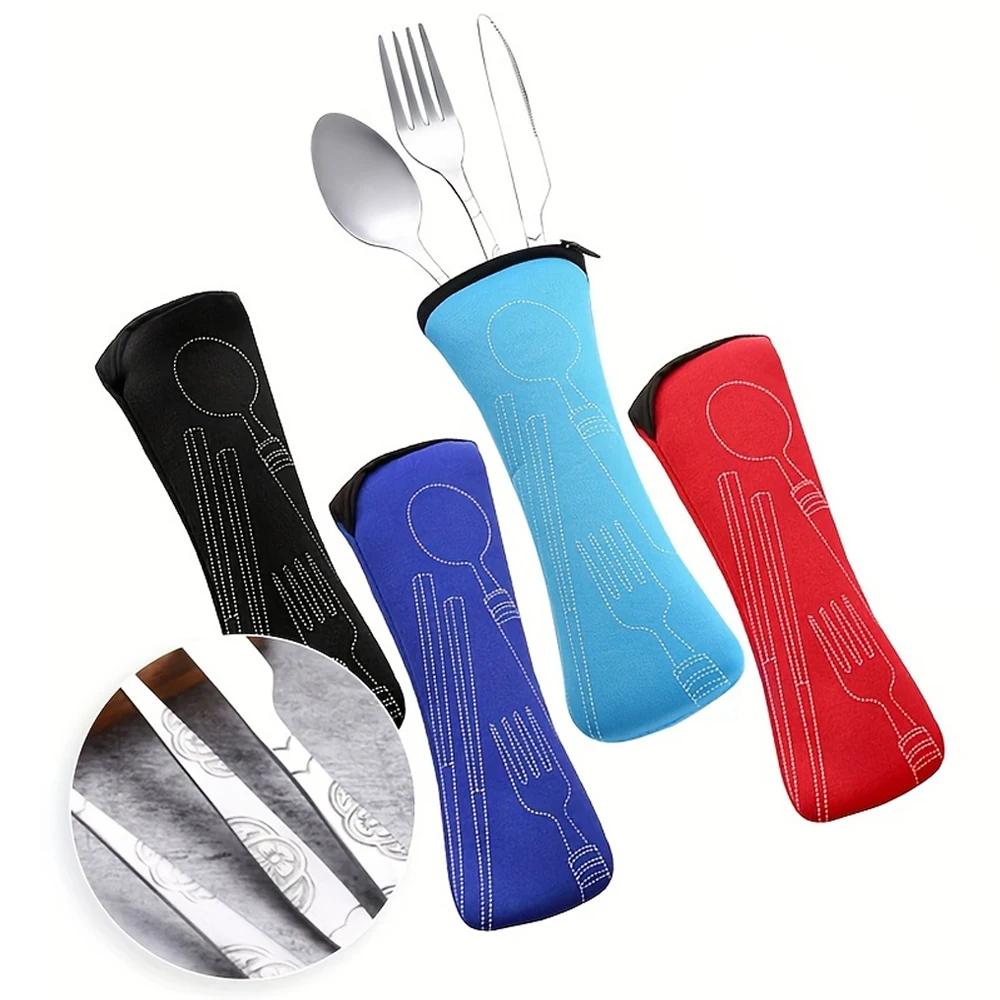 

Portable Tableware Bag Cutlery Storage Bag Travel Packaging Storage Box Picnic Fork Spoon Knife Pouch Bag Without Tableware
