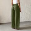 Ladies' Color Casual Fashion Breathable Loose Cotton And Linen Pants