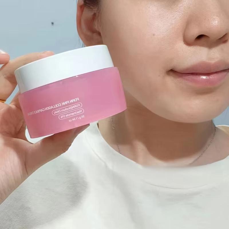 Crema Capsula Rosa al Collagene Infiltrata con Nicotinamide Un Prodotto Idratante per il Viso Viene Usata per Antirughe E Idratante
