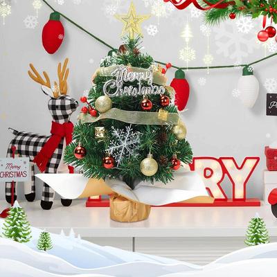 Small Artificial Christmas Tree Desktop Artificial Miniature Pine Tree Desktop Miniature Tree With Ornaments For Entrance Hall