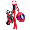 Braided Lanyard Mini Key Pendant Zinc Zinc Alloy Racing Keychain Motorcycle Helmet Keychain  Gift For Men