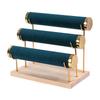Detachable Tiered Jewelry Rack Wood Base Stand for Showcasing Bracelets and Bangles Wrist Accessories Storage Organizer