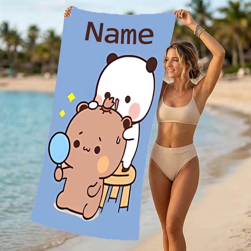 Customizable personalized beach towels Bubu and Dudu themed designs.Suitable for the beach, yoga, sports;ideal as beach accessories